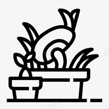发芽植物盆栽图标