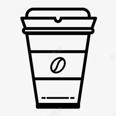 可重复使用的咖啡杯咖啡屋套装图标