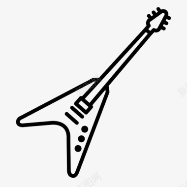 飞v吉他80年代电吉他图标