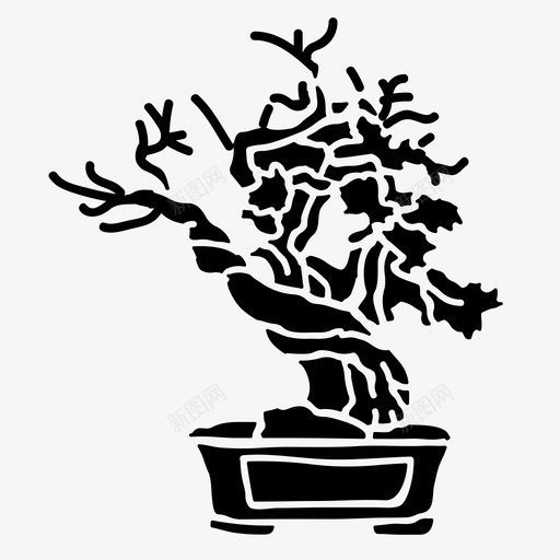 盆景植物树木svg_新图网 https://ixintu.com 盆景 植物 树木 木材 固体