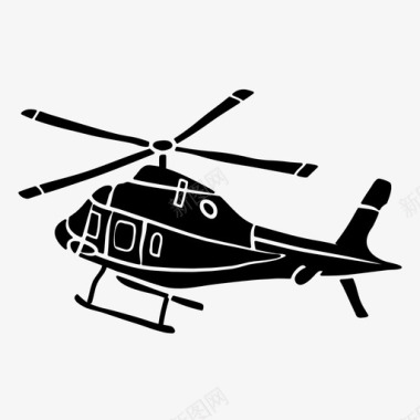 直升机飞机航空图标