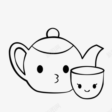 茶壶杯子快乐图标