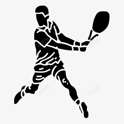 运动员球拍运动svg_新图网 https://ixintu.com 网球 运动员 球拍 运动 网球网 实心