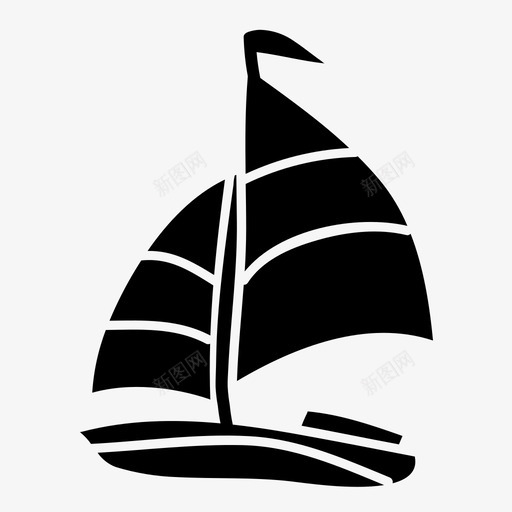 船帆船海svg_新图网 https://ixintu.com 运输 船帆 帆船海 图标 实心