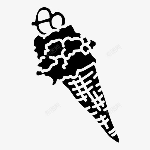 蛋筒冰淇淋甜点冰淇淋svg_新图网 https://ixintu.com 冰淇淋 蛋筒 甜点 糖果