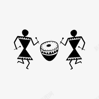 鼓部落艺术瓦里艺术图标