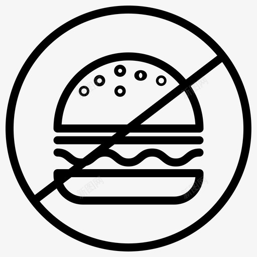 没有快餐没有汉堡没有垃圾食品svg_新图网 https://ixintu.com 没有 快餐 汉堡 垃圾 食品 停止 不健康 食物 健康 饮食