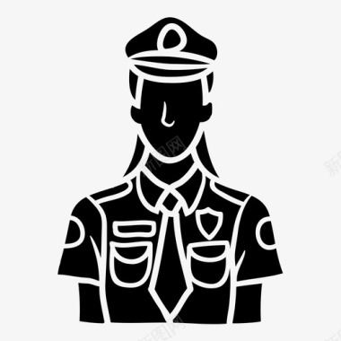 警察制服女人图标