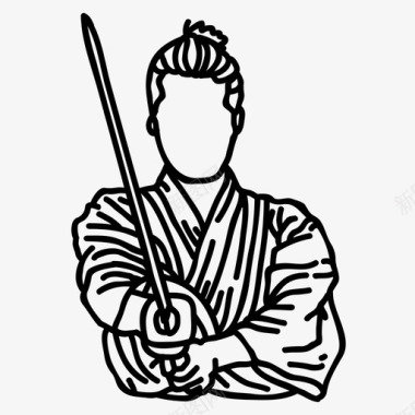 浪人战士武士图标