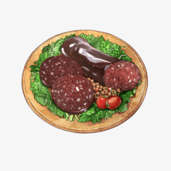 黑布丁食物图插画素材