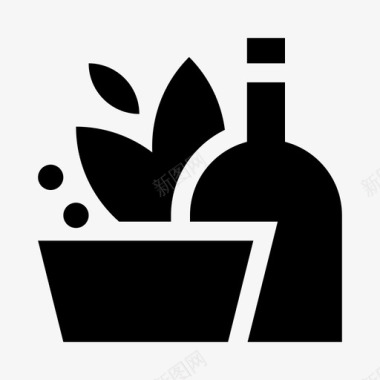 沙拉碗橄榄油图标