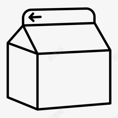 牛奶盒80年代自助餐厅图标