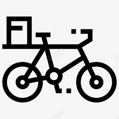 送货自行车盒子电子商务图标