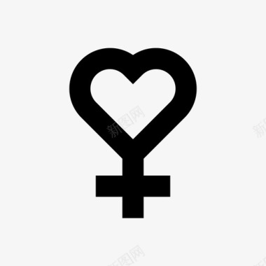 女性符号女性性别女性心脏图标