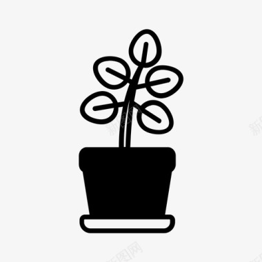多汁仙人掌装饰植物叶子花瓶图标