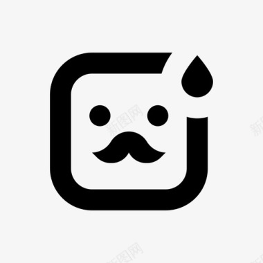 表情符号表情符号汗水小胡子图标