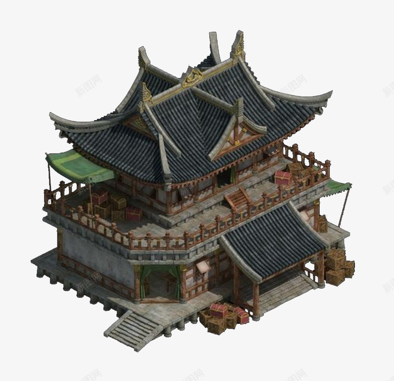 古建筑透明png免抠素材_新图网 https://ixintu.com 古建筑 透明