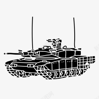 主战坦克汽车军用图标