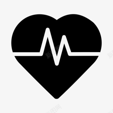 心脏脉搏心电图健康图标