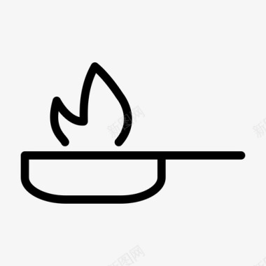 锅烹饪火图标