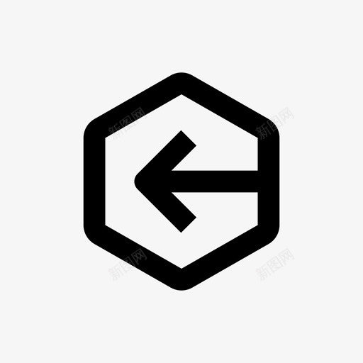 背面箭头徽章svg_新图网 https://ixintu.com 六边形 背面 箭头 徽章 左侧 线条