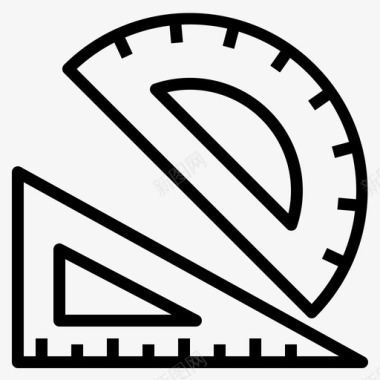量角器尺子学校图标