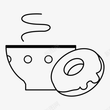 采购产品茶和甜甜圈茶和甜甜圈杯子图标