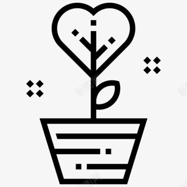 爱植物心叶图标