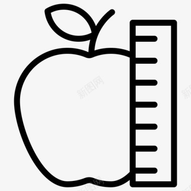 健身苹果饮食图标