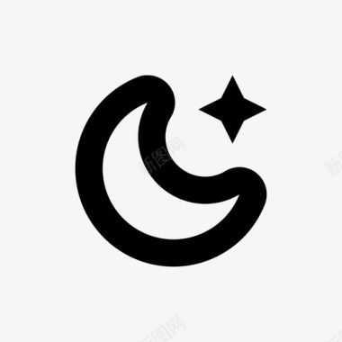 月亮和星星新月伊斯兰教图标