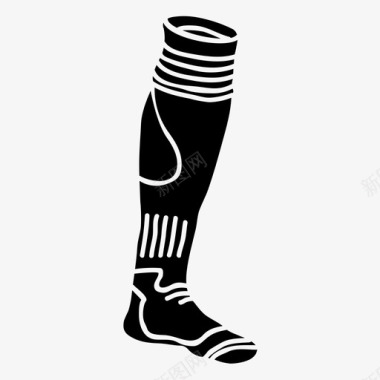 足球袜运动装美式足球实心图标