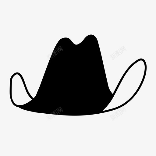 牛仔帽帽子软呢帽svg_新图网 https://ixintu.com 牛仔帽 帽子 软呢帽