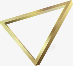 金属黄色立体三角形素材