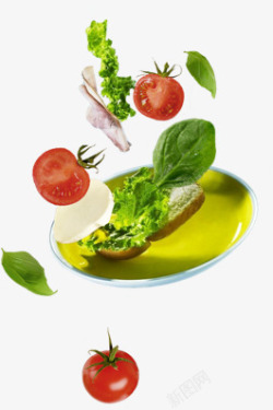 蔬菜西红柿青菜面包盘子S蔬菜详情页首页创意蔬菜页面素材