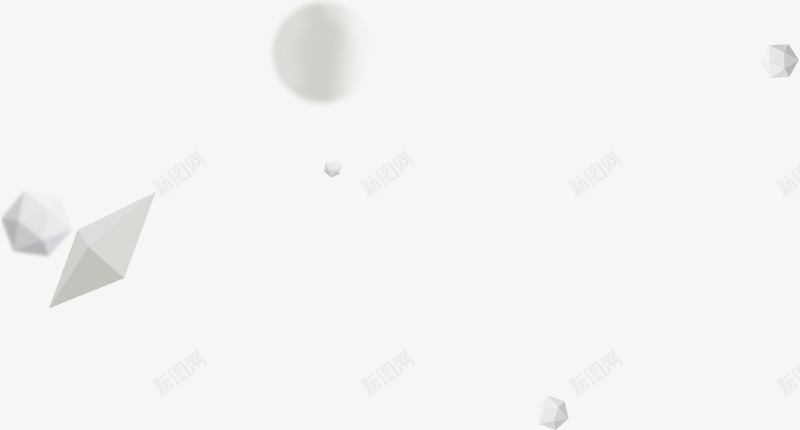 可爱漂浮多边形立体白色png免抠素材_新图网 https://ixintu.com 白色 不规则图形 多边形 可爱 漂浮 装饰