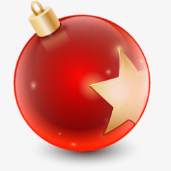 红色的圣诞球图标iconcomB透明素材