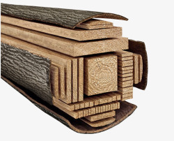 木材分解摆件点缀素材