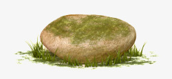 草堆上的一块石头透明装饰图素材