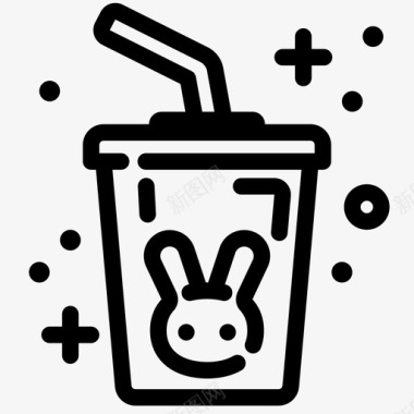 兔子杯饮料卡瓦伊图标