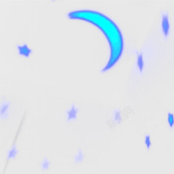 手绘星星月亮夜空漂浮图素材