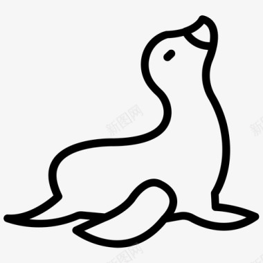 海豹水獭鳍足类图标