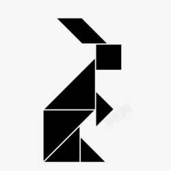 兔子七巧板解决方案创意拼图图标