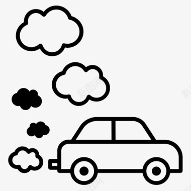 污染空气汽车图标