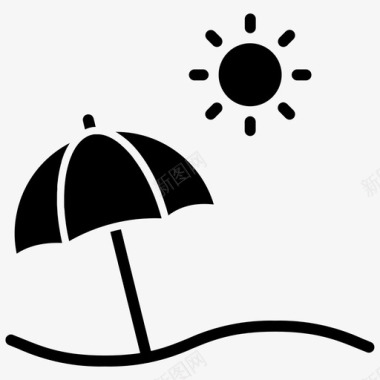 海滩假日遮阳伞图标