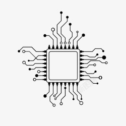 连接稳定iconcpu连接电路中央处理器计算机芯片高清图片