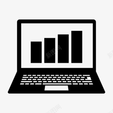 笔记本电脑图表电脑在线图标