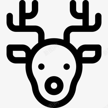 驯鹿鹿角圣诞老人图标
