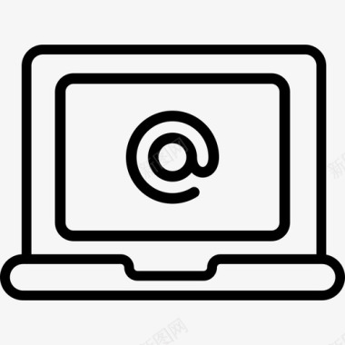 笔记本电脑电子邮件阿罗巴互联网图标