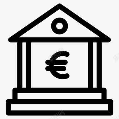 银行银行账户欧元图标