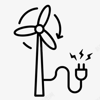 风能电力可再生能源图标